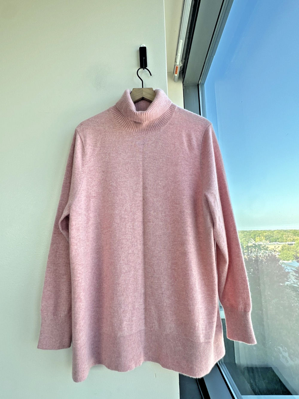 Lands' End 100% Cashmere Pink Turtleneck Cozy Sweater Sz 2X 20W-22W